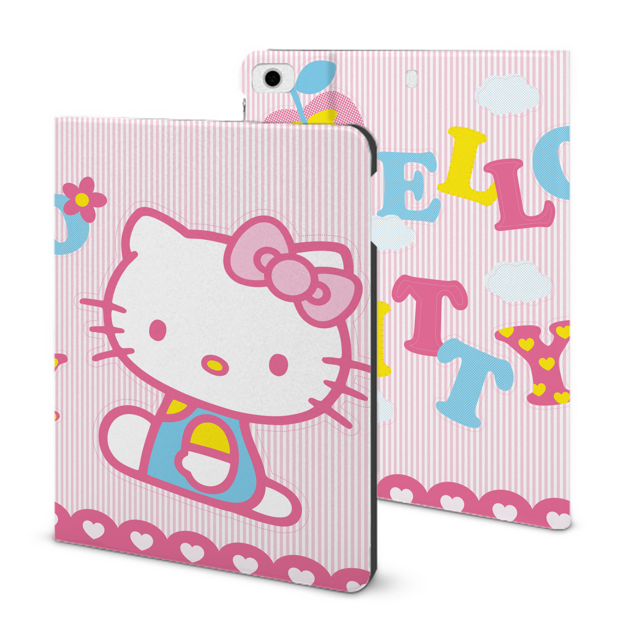 （画像用） Hello Kitty ハローキティ IPad ケース ブック型 PUレザー TPU 耐衝撃 軽量 薄型 ペン収納なし 全面保護 IPad 各モデル対応